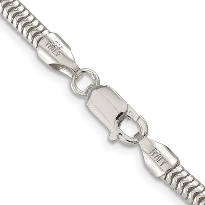 24 Inch Sterling Silver 4mm Round Snake Chain Necklace