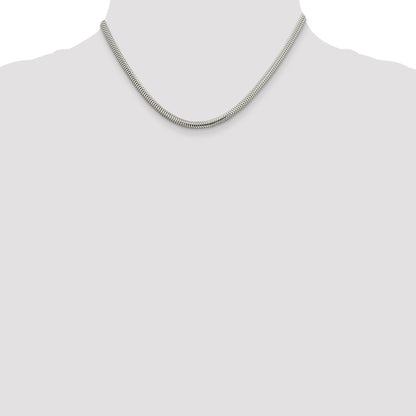 16 Inch Sterling Silver 4mm Round Snake Chain