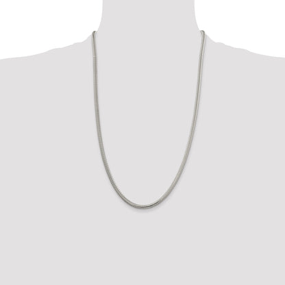26 Inch Sterling Silver 4mm Round Snake Chain
