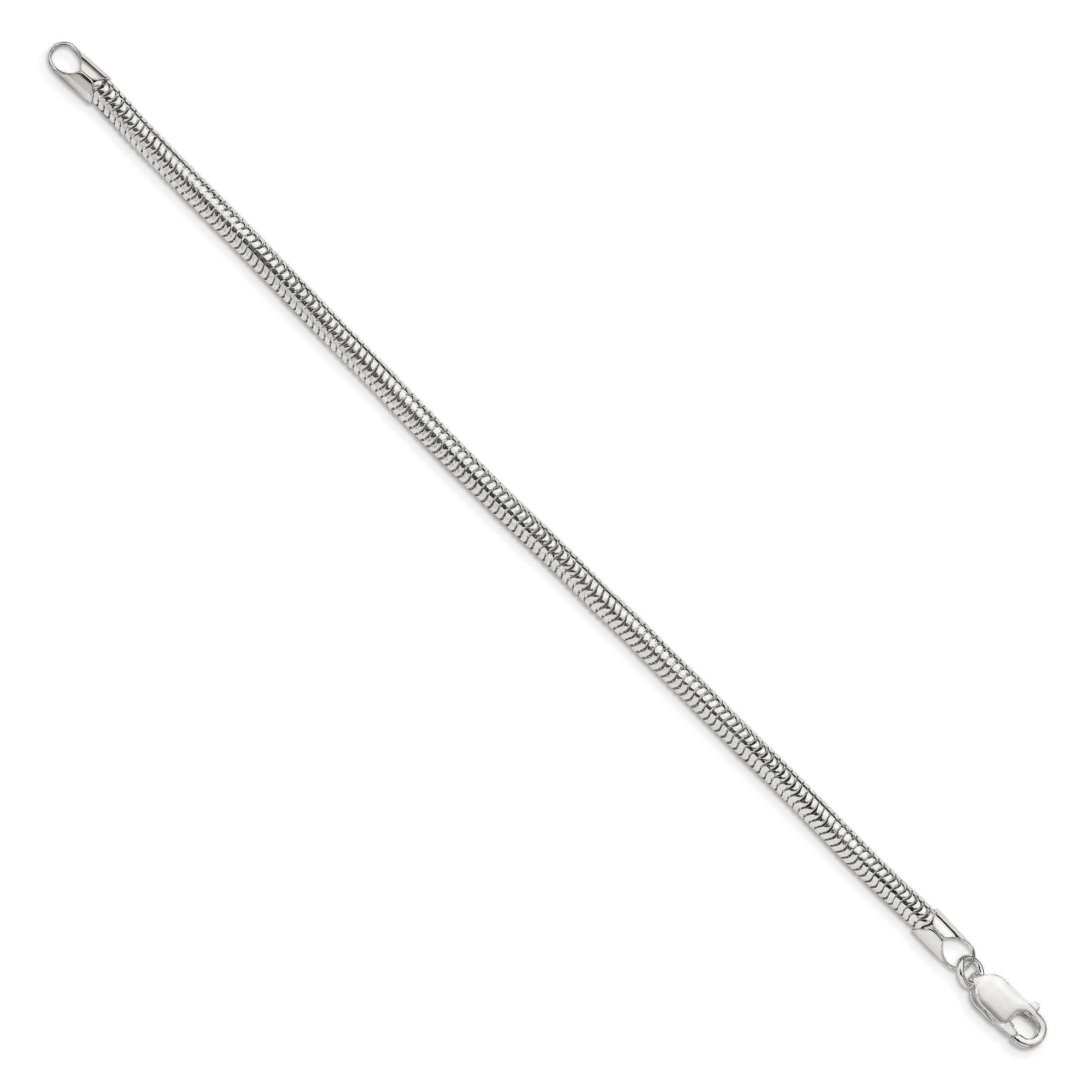 8 Inch Sterling Silver 4mm Round Snake Chain