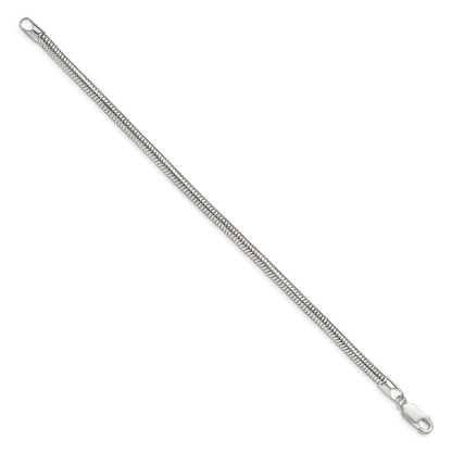 8 Inch Sterling Silver 4mm Round Snake Chain