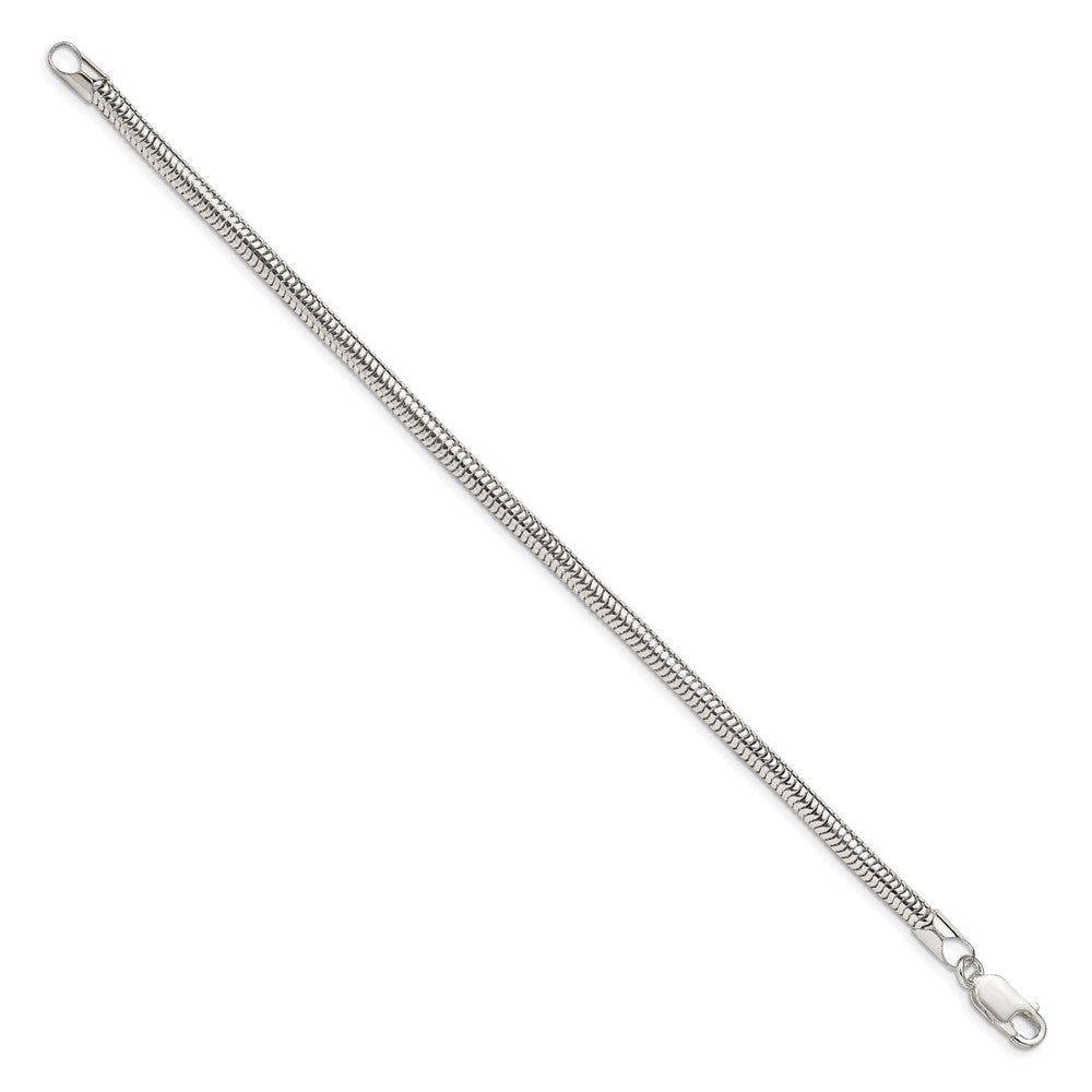 7 Inch Sterling Silver 4mm Round Snake Chain Bracelet
