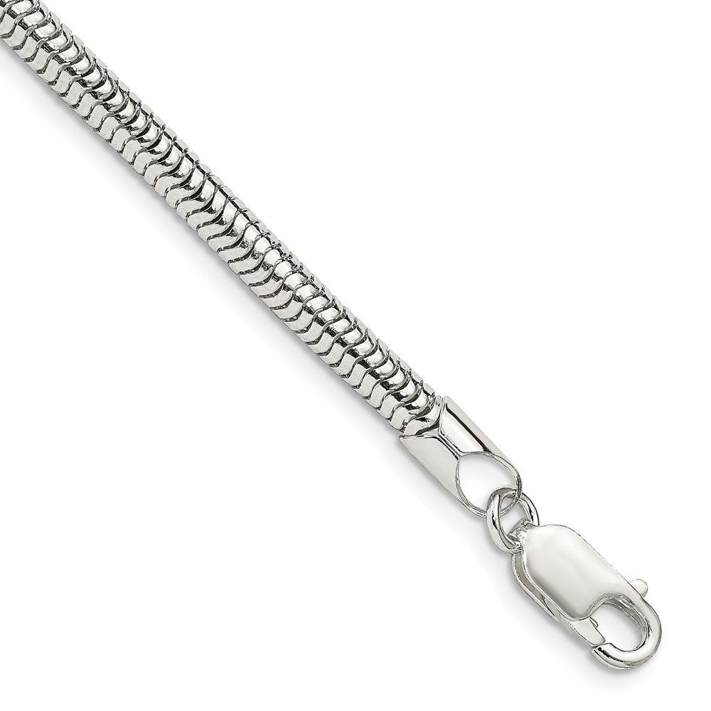 7 Inch Sterling Silver 4mm Round Snake Chain Bracelet