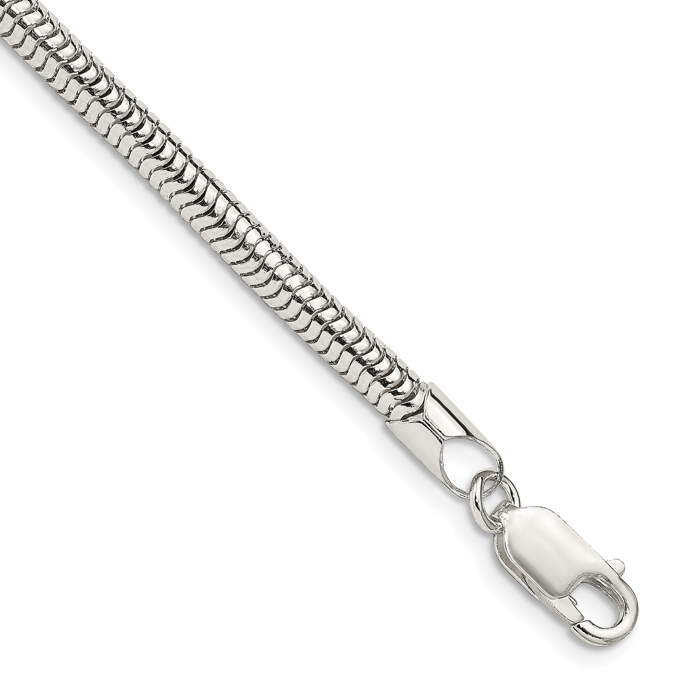 8 Inch Sterling Silver 4mm Round Snake Chain