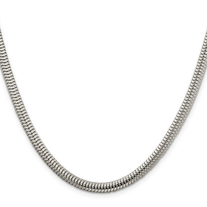 20 Inch Sterling Silver 5mm Round Snake Chain