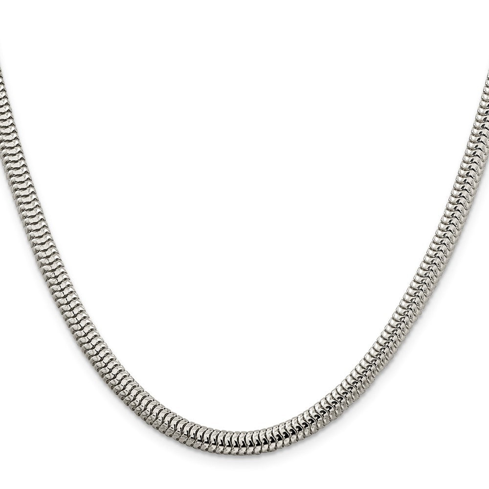 20 Inch Sterling Silver 5mm Round Snake Chain Necklace