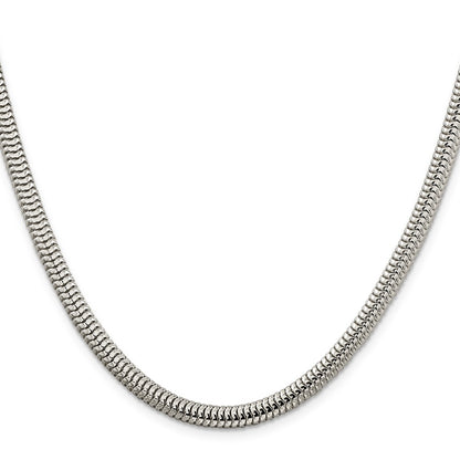20 Inch Sterling Silver 5mm Round Snake Chain Necklace