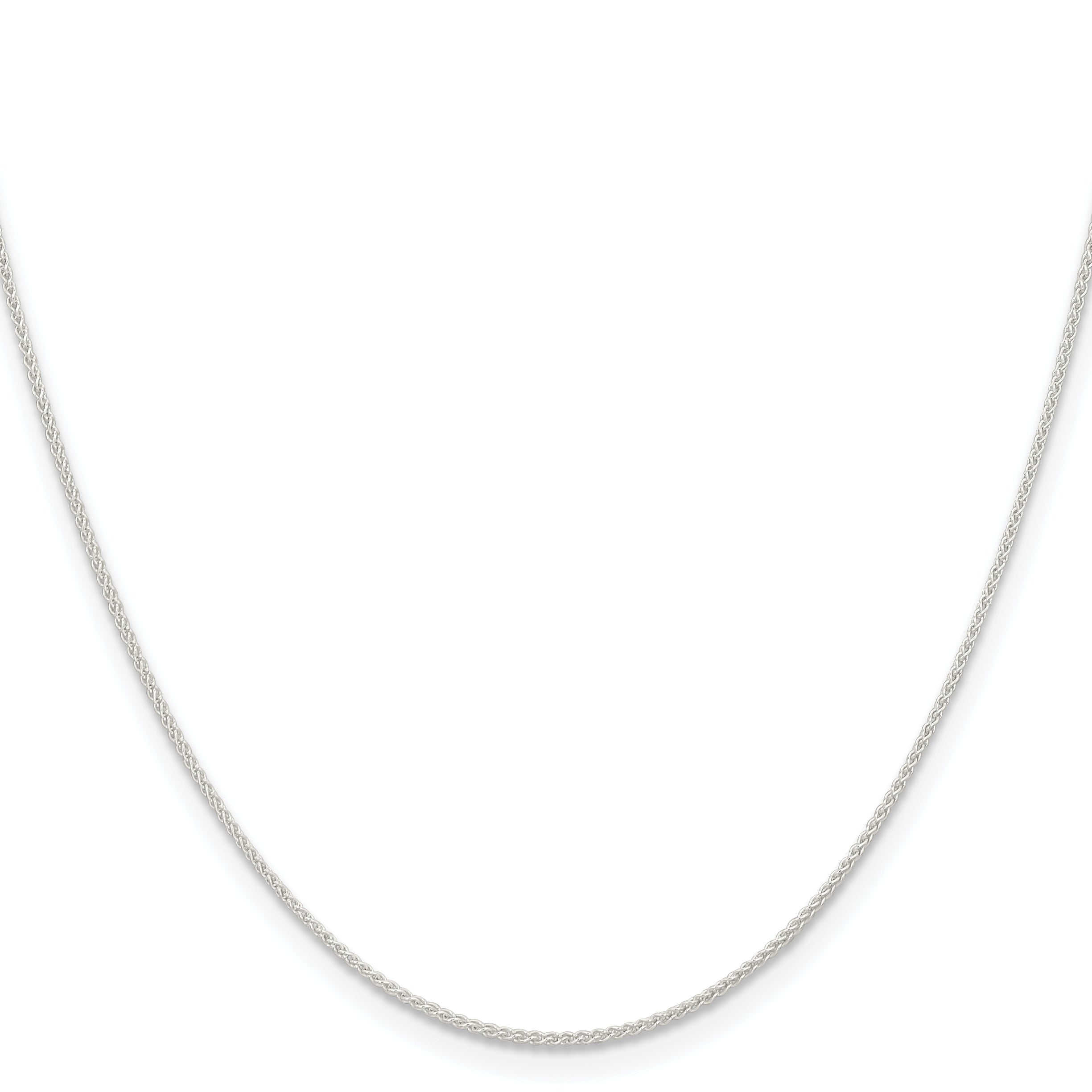 18 Inch Sterling Silver 1mm Round Spiga Chain Necklace