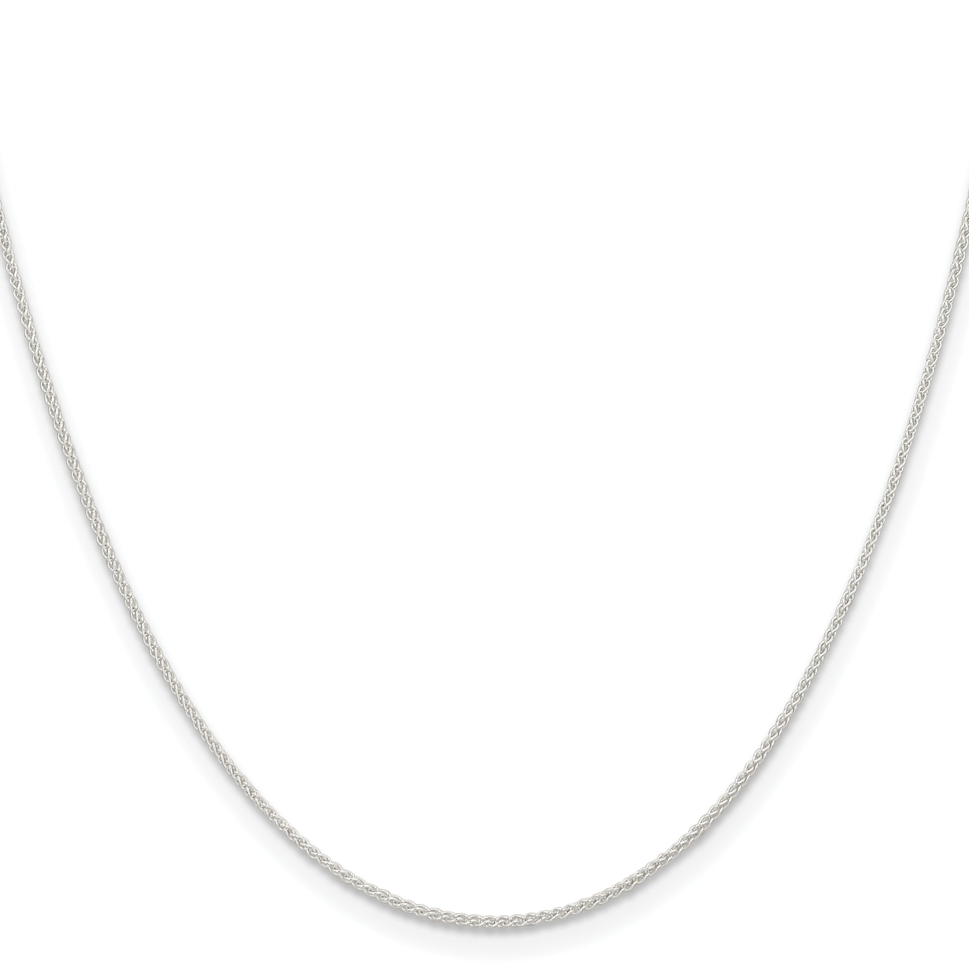 18 Inch Sterling Silver 1mm Round Spiga Chain Necklace