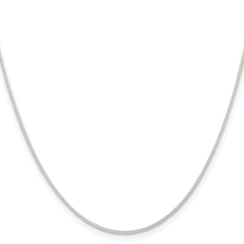 18 Inch Sterling Silver 1mm Round Spiga Chain Necklace