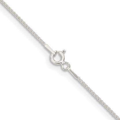 16 Inch Sterling Silver 1mm Round Spiga Chain Necklace