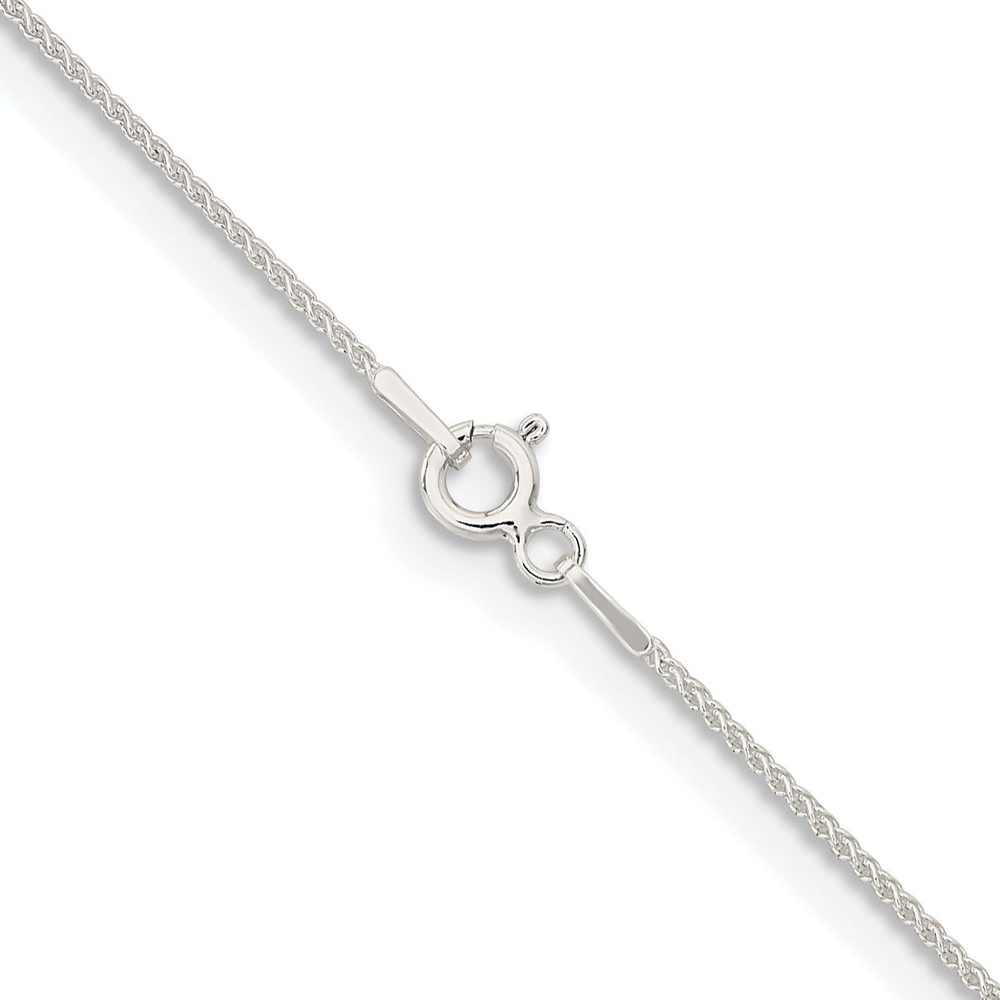18 Inch Sterling Silver 1mm Round Spiga Chain Necklace