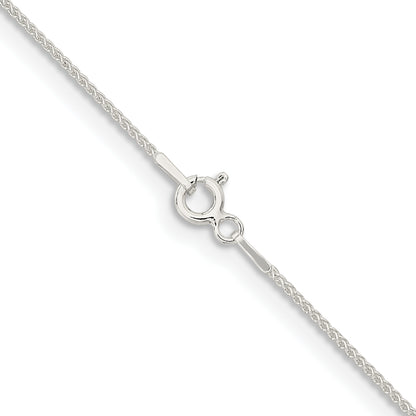 18 Inch Sterling Silver 1mm Round Spiga Chain Necklace