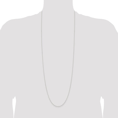 36 Inch Sterling Silver 1mm Round Spiga Chain Necklace