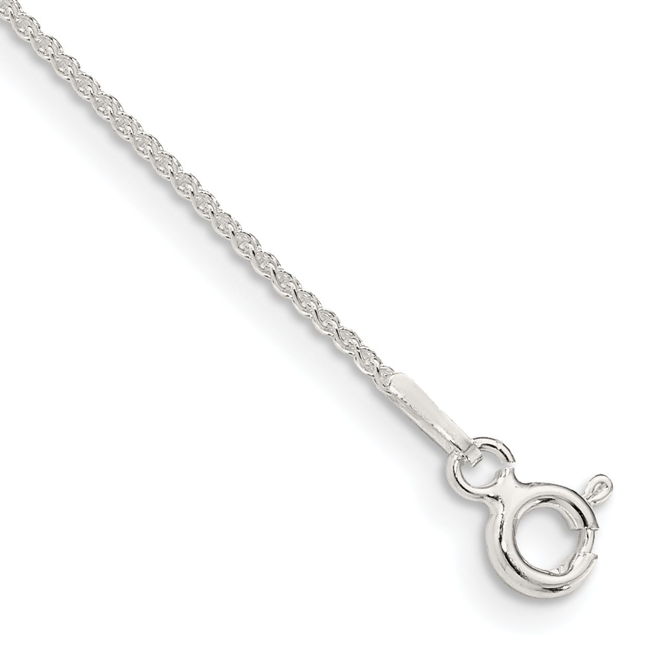 7 Inch Sterling Silver 1mm Round Spiga Chain Bracelet