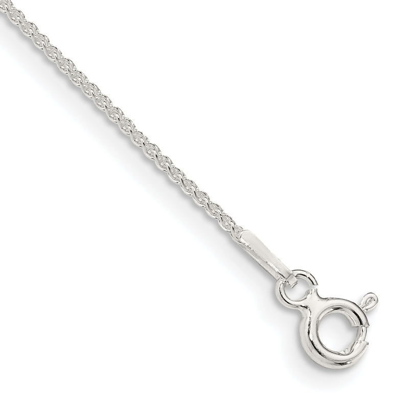 7 Inch Sterling Silver 1mm Round Spiga Chain Bracelet