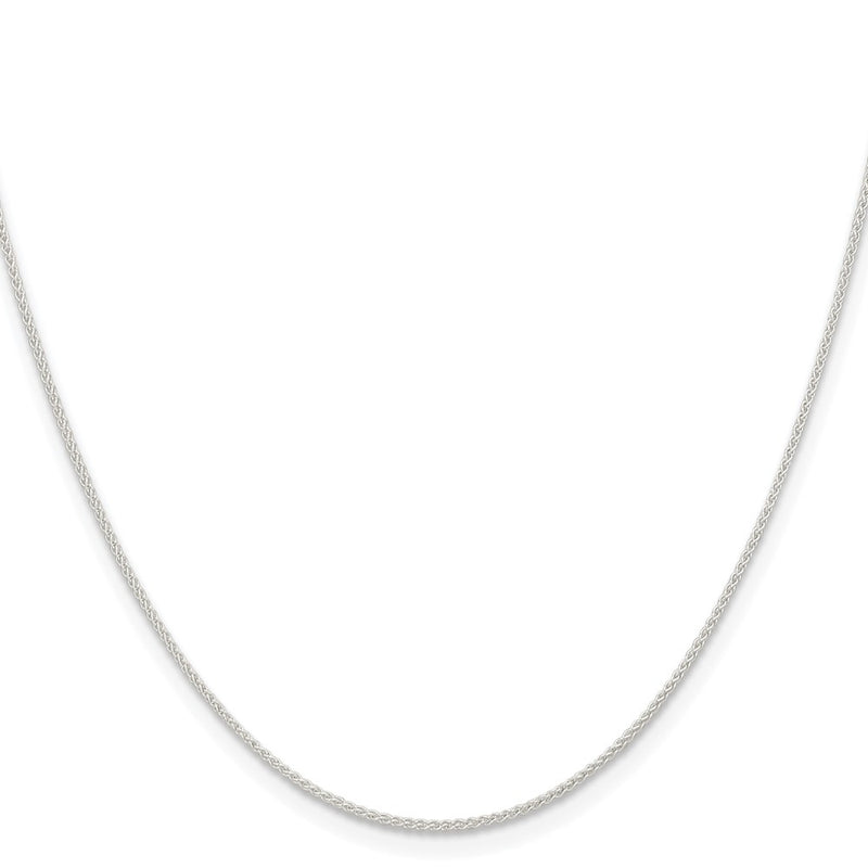 Sterling Silver Rhodium-Plated 1mm Round Spiga Chain