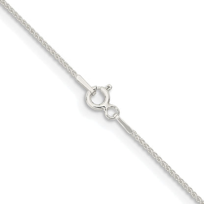 Sterling Silver Rhodium-Plated 1mm Round Spiga Chain