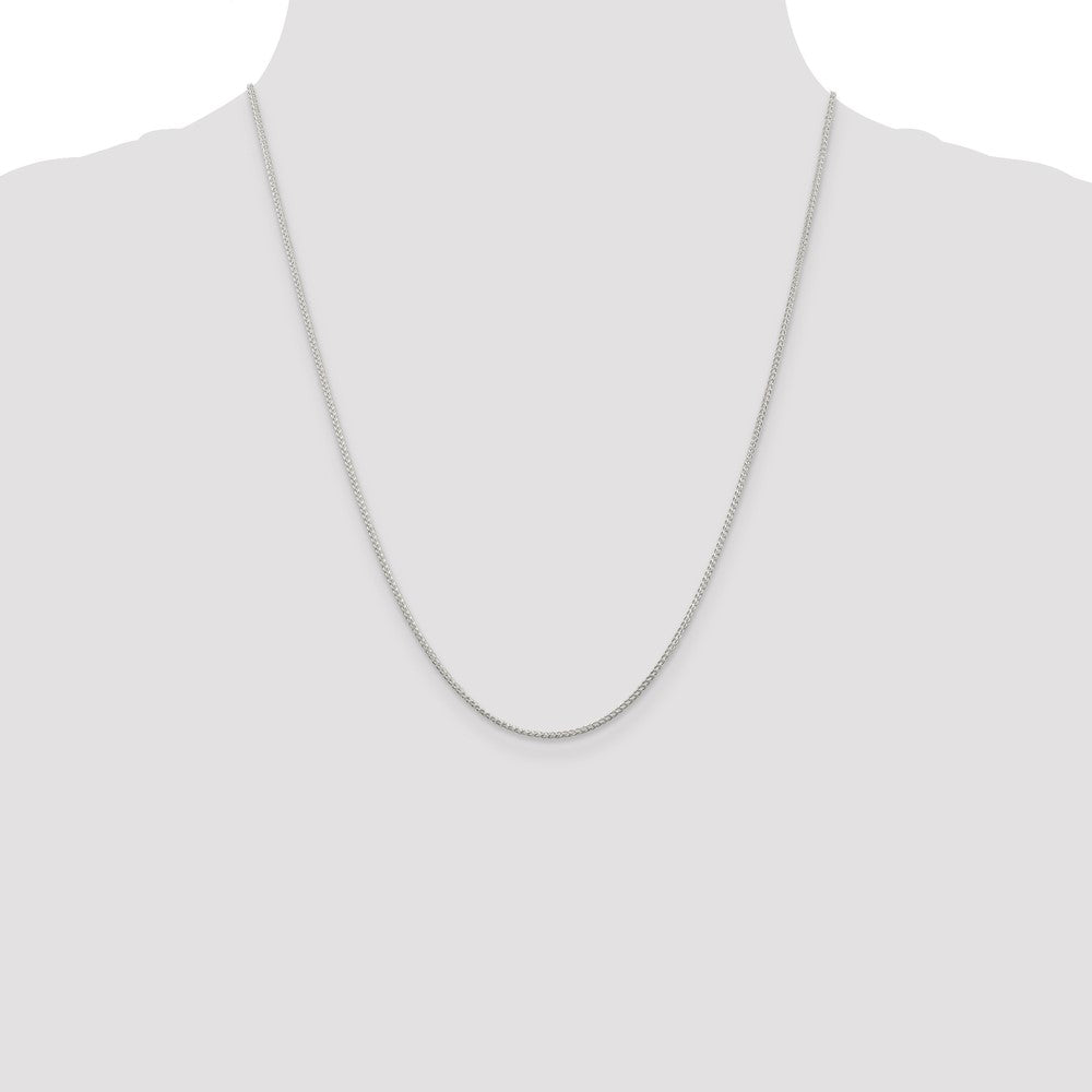 22 Inch Sterling Silver 1.25mm Round Spiga Chain W/4In Ext.