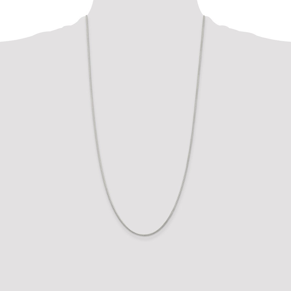 28 Inch Sterling Silver 1.25mm Round Spiga Chain Necklace