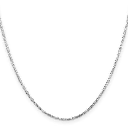 14 Inch Sterling Silver Rhodium-Plated 1.25mm Round Spiga Chain