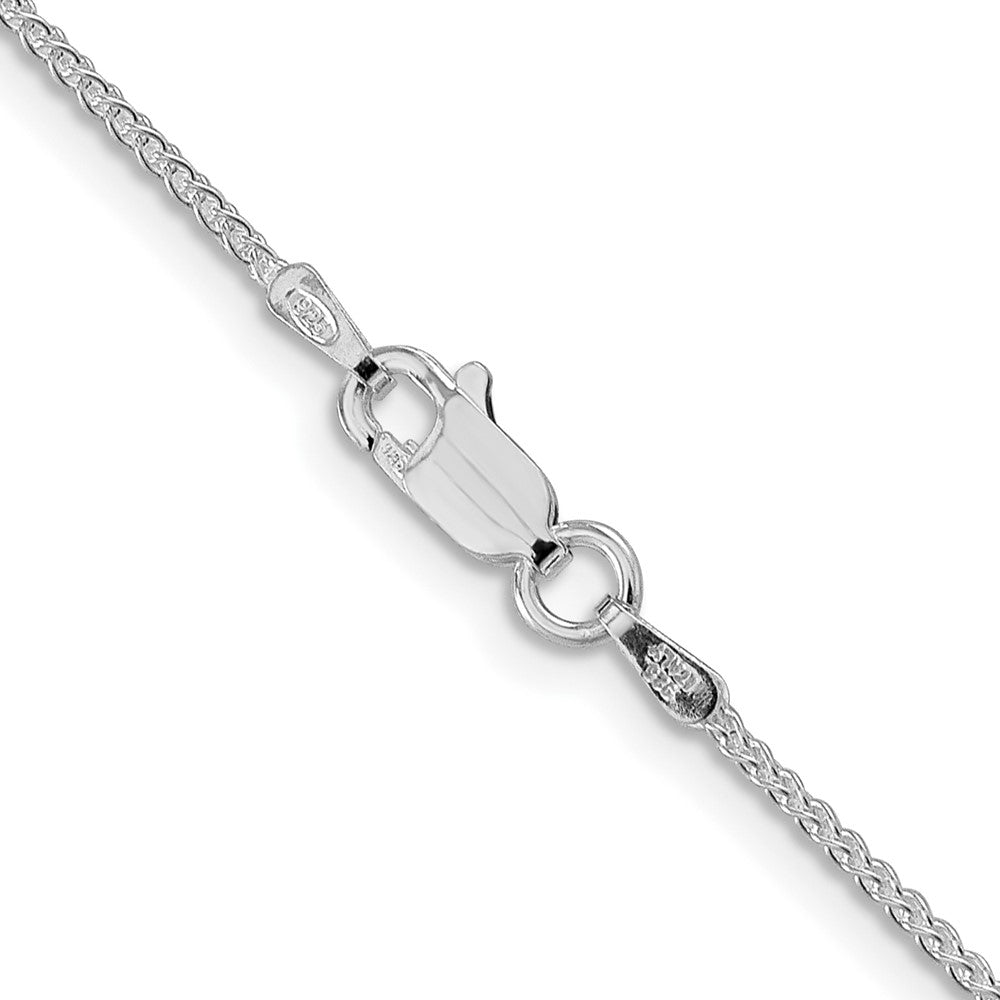 30 Inch Sterling Silver Rhodium-Plated 1.25mm Round Spiga Chain Necklace