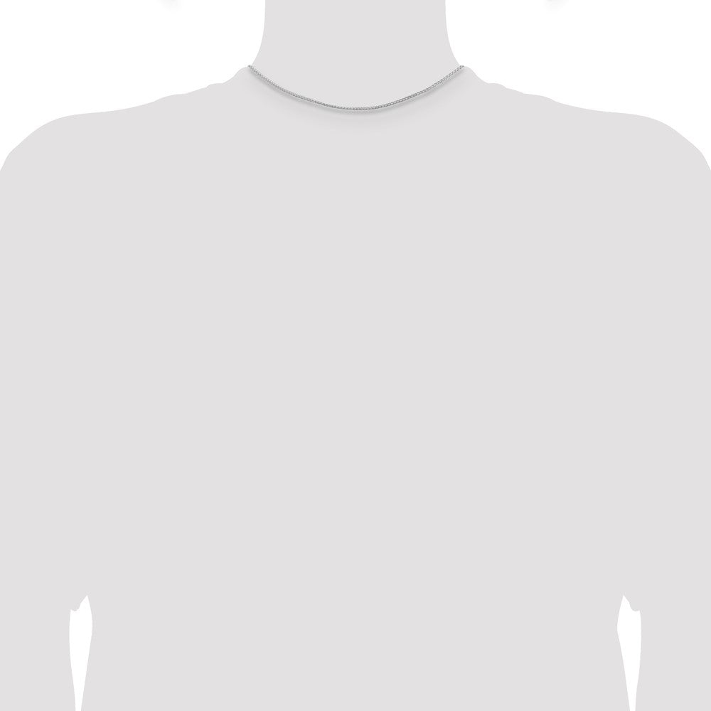 14 Inch Sterling Silver Rhodium-Plated 1.25mm Round Spiga Chain Necklace