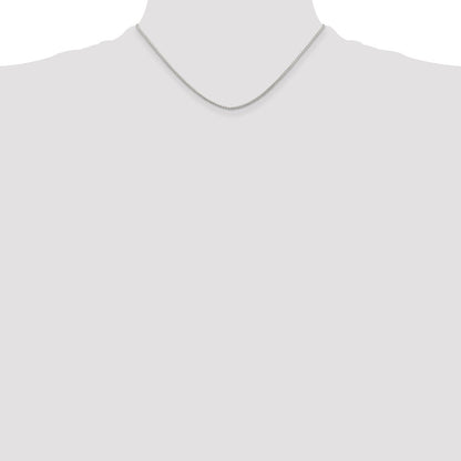 16 Inch Sterling Silver Rhodium-Plated 1.25mm Round Spiga Chain Necklace
