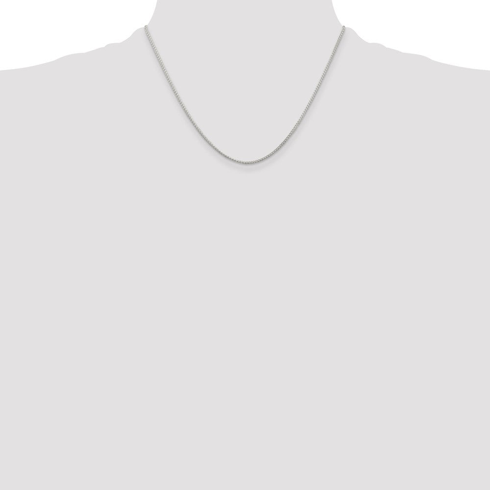 18 Inch Sterling Silver Rhodium-Plated 1.25mm Round Spiga Chain Necklace