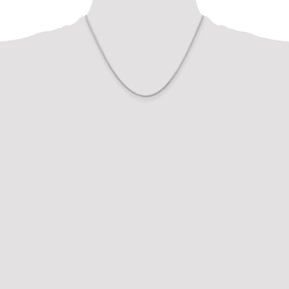18 Inch Sterling Silver Rhodium-Plated 1.25mm Round Spiga Chain Necklace