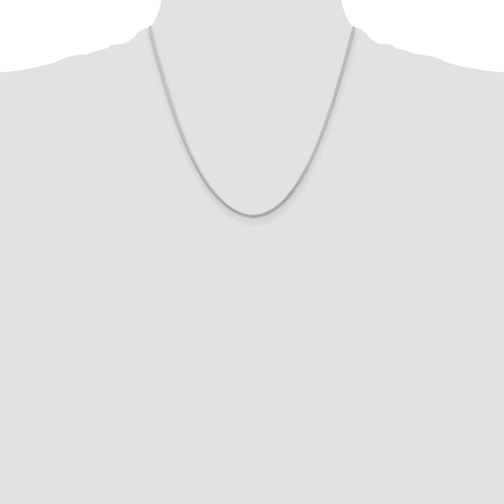 20 Inch Sterling Silver Rhodium-Plated 1.25mm Round Spiga Chain Necklace