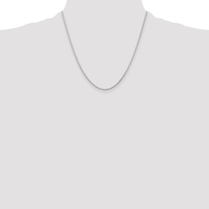 20 Inch Sterling Silver Rhodium-Plated 1.25mm Round Spiga Chain Necklace