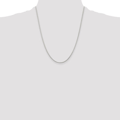 22 Inch Sterling Silver Rhodium-Plated 1.25mm Round Spiga Chain Necklace