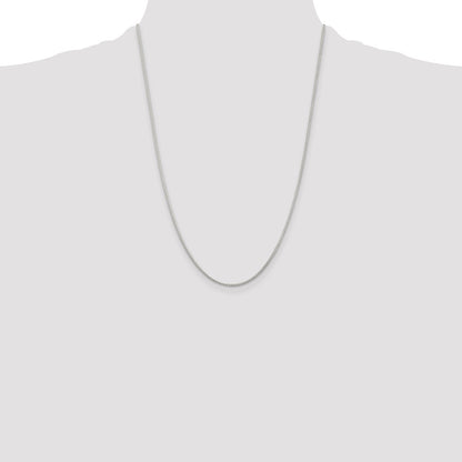 24 Inch Sterling Silver Rhodium-Plated 1.25mm Round Spiga Chain Necklace