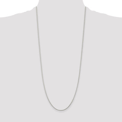 30 Inch Sterling Silver Rhodium-Plated 1.25mm Round Spiga Chain Necklace