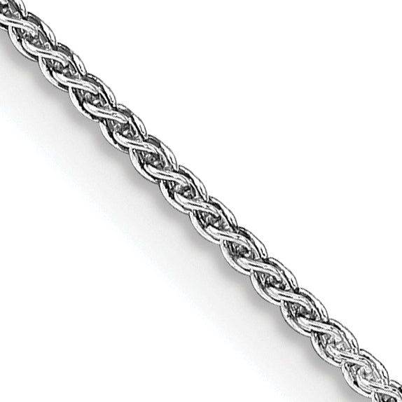 14 Inch Sterling Silver Rhodium-Plated 1.25mm Round Spiga Chain