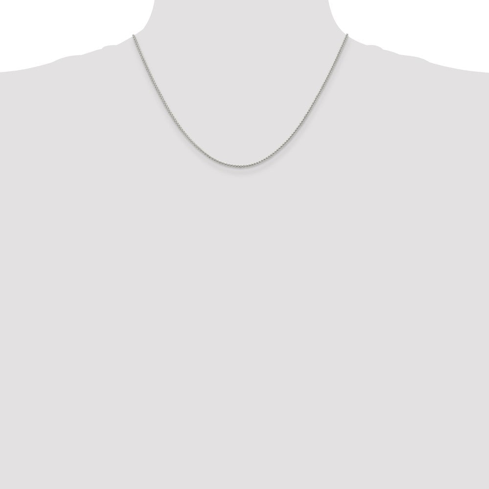 18 Inch Sterling Silver 1.5mm Round Spiga Chain Necklace