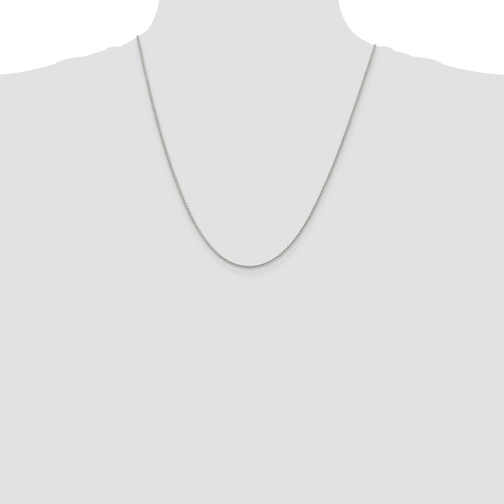 22 Inch Sterling Silver 1.5mm Round Spiga Chain Necklace
