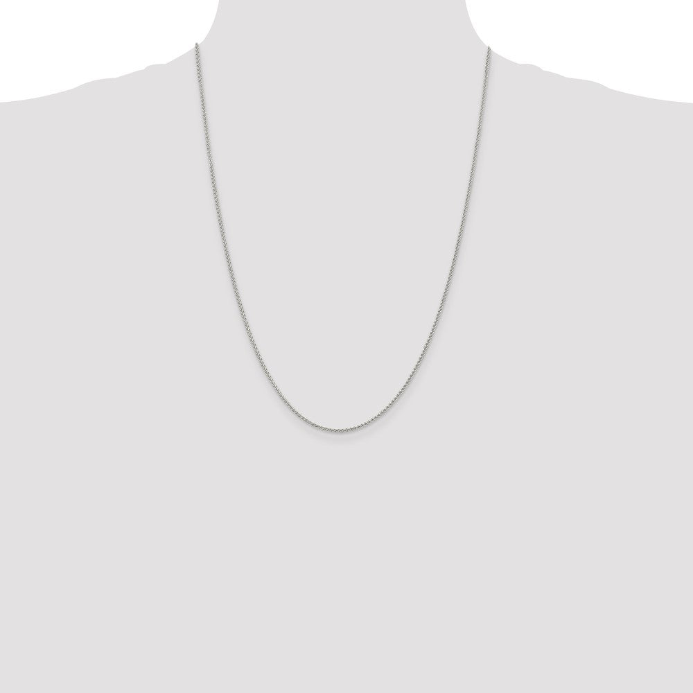 24 Inch Sterling Silver 1.5mm Round Spiga Chain Necklace