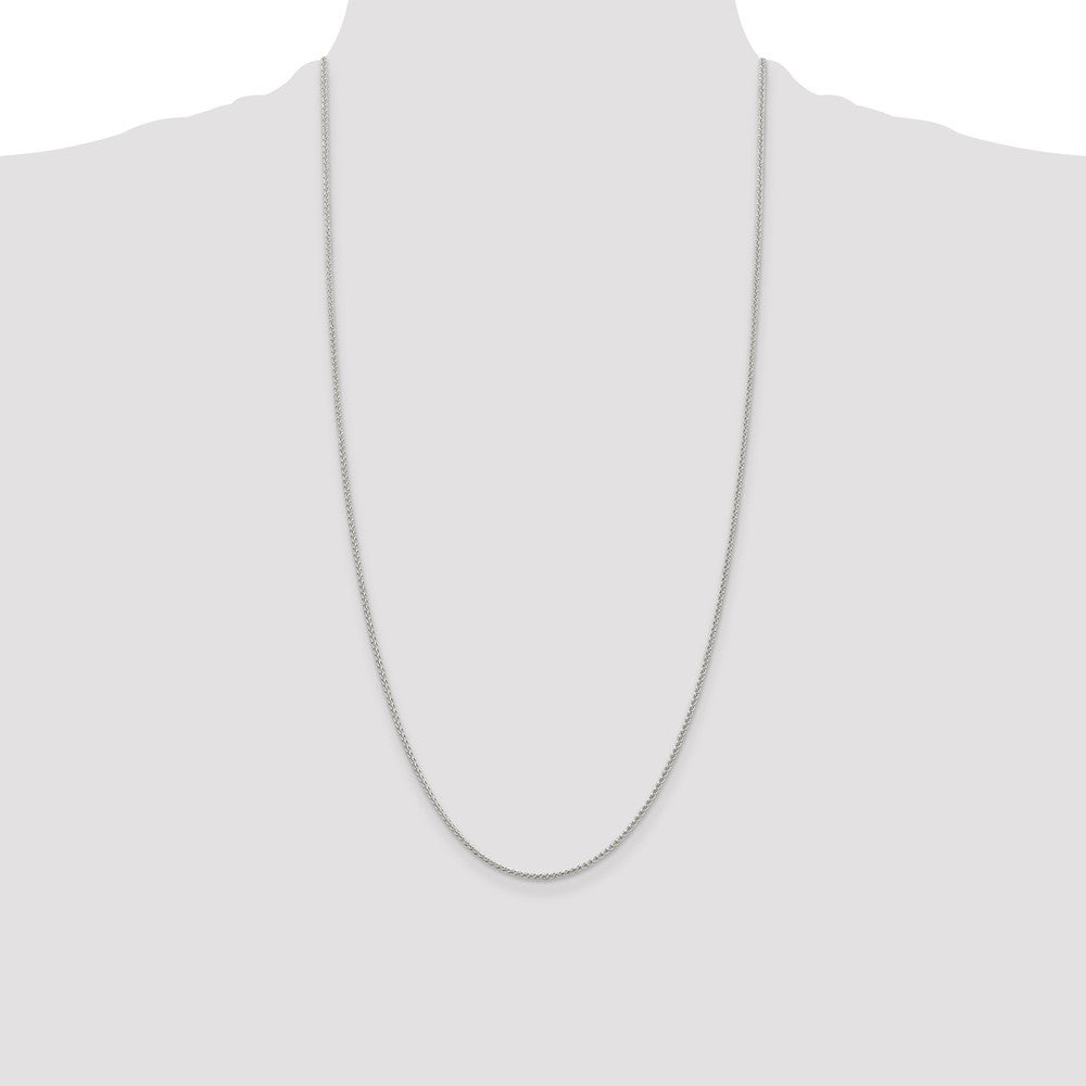 28 Inch Sterling Silver 1.5mm Round Spiga Chain Necklace