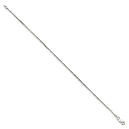 10 Inch Sterling Silver 1.5mm Round Spiga Chain Anklet