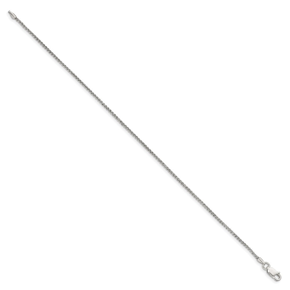 9 Inch Sterling Silver 1.5mm Round Spiga Chain Anklet