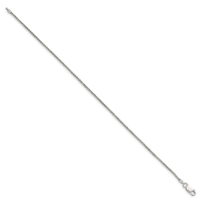 9 Inch Sterling Silver 1.5mm Round Spiga Chain Anklet
