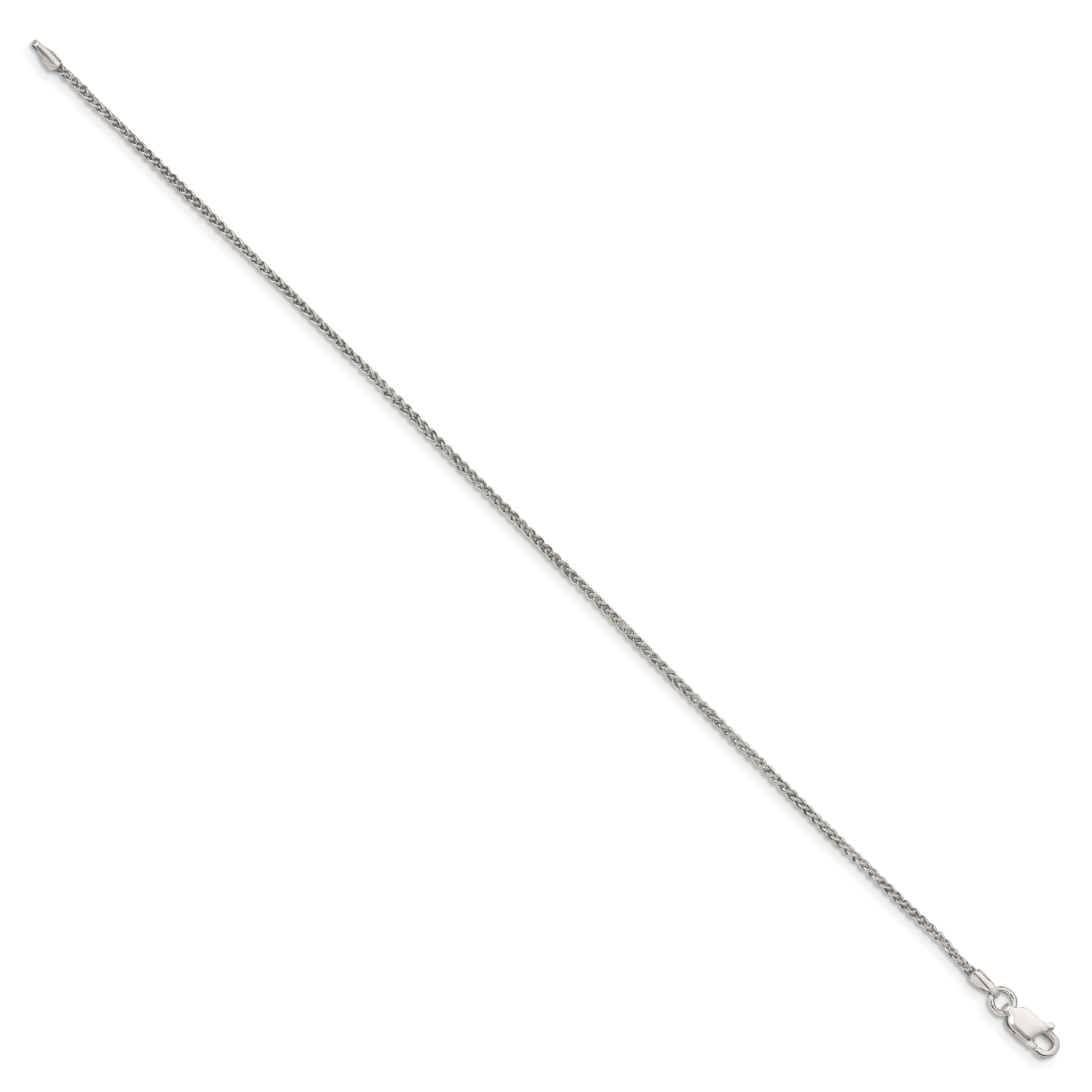 8 Inch Sterling Silver 1.5mm Round Spiga Chain Bracelet