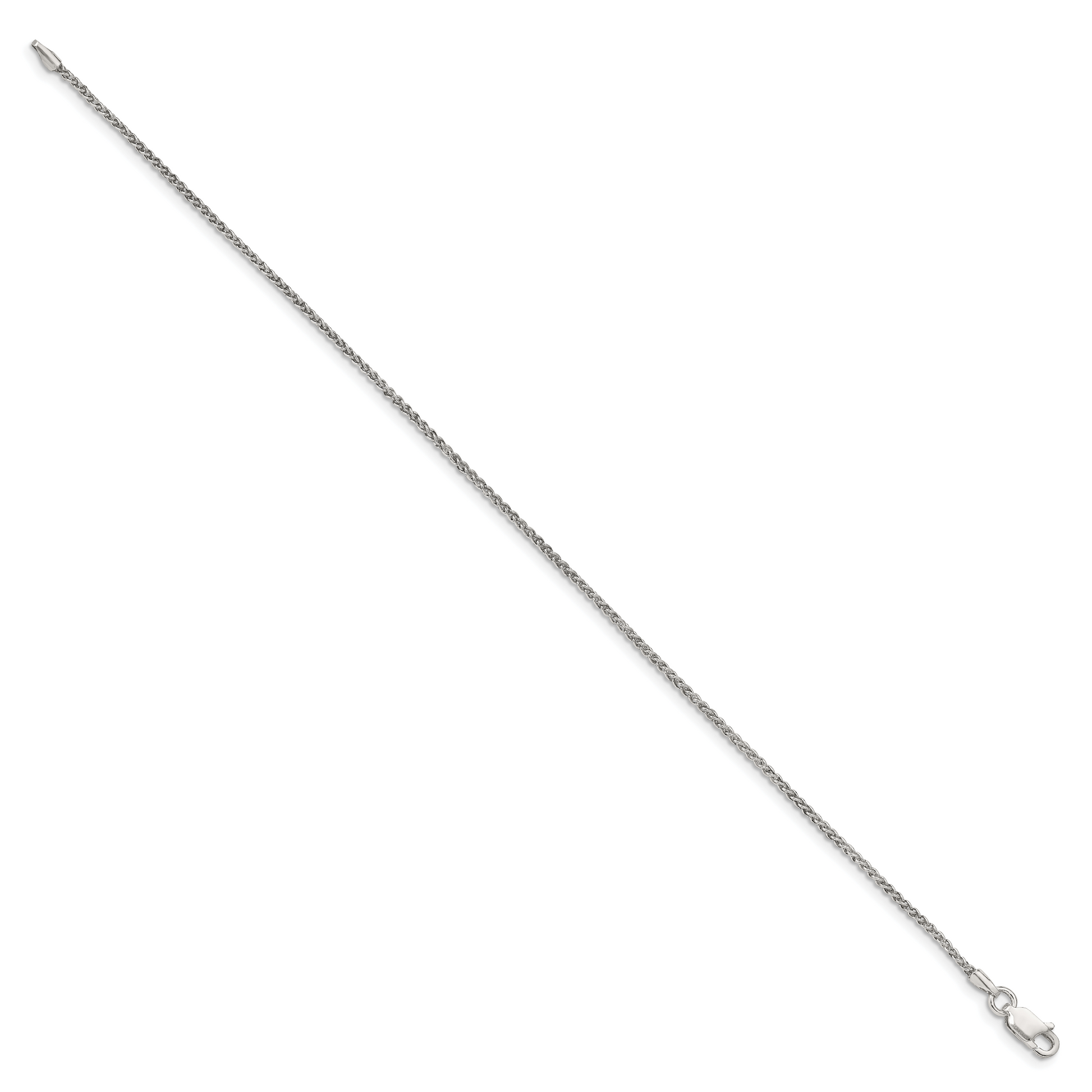 8 Inch Sterling Silver 1.5mm Round Spiga Chain Bracelet