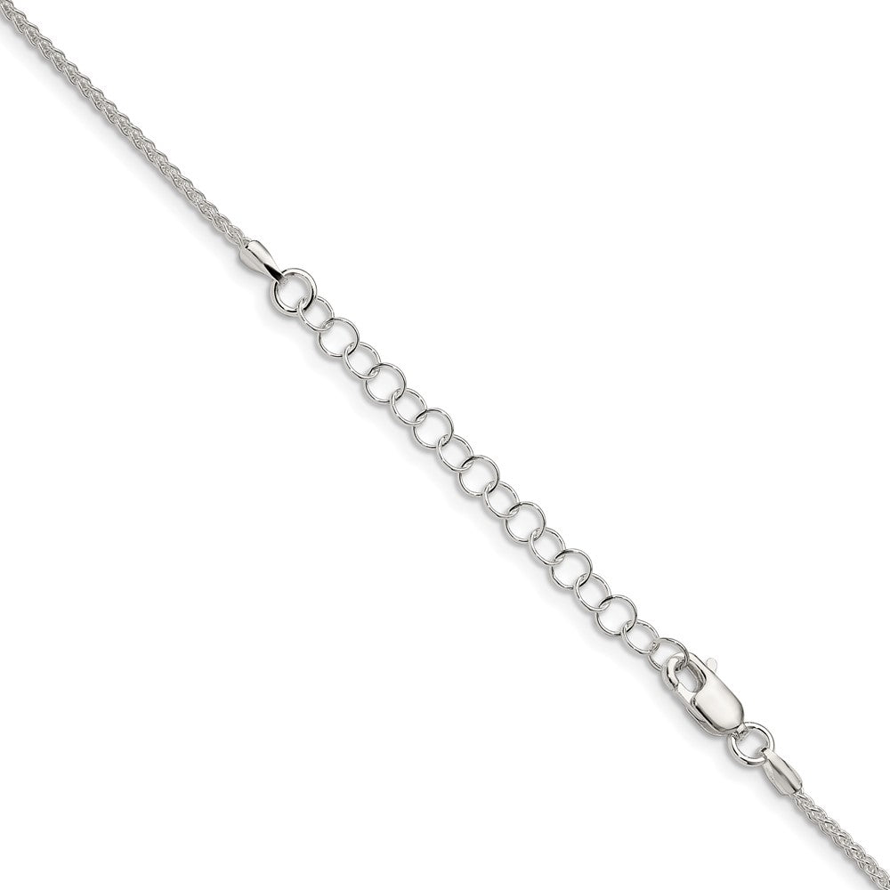18 Inch Sterling Silver 1.5mm Wtih 2 Ext. Round Spiga Chain Necklace