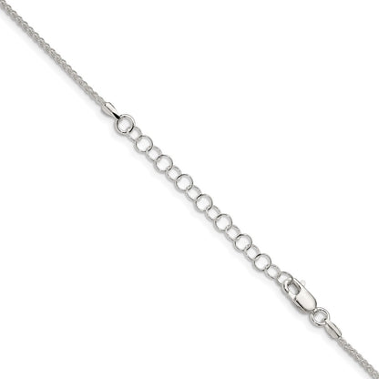 18 Inch Sterling Silver 1.5mm Wtih 2 Ext. Round Spiga Chain Necklace