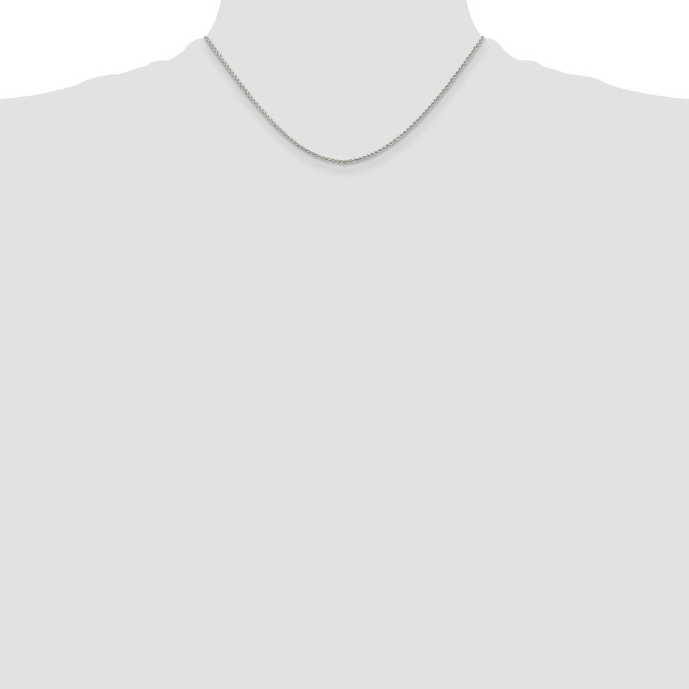 16 Inch Sterling Silver Rhodium-Plated 1.5mm Round Spiga Chain Necklace