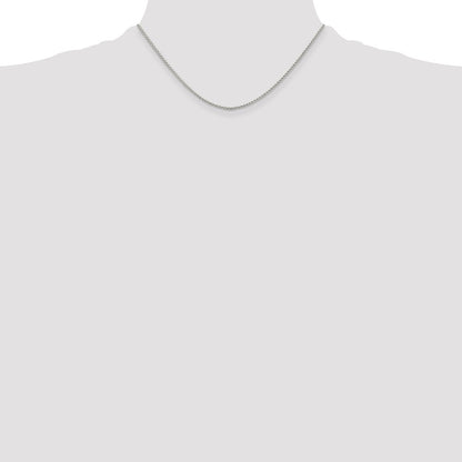 16 Inch Sterling Silver Rhodium-Plated 1.5mm Round Spiga Chain Necklace