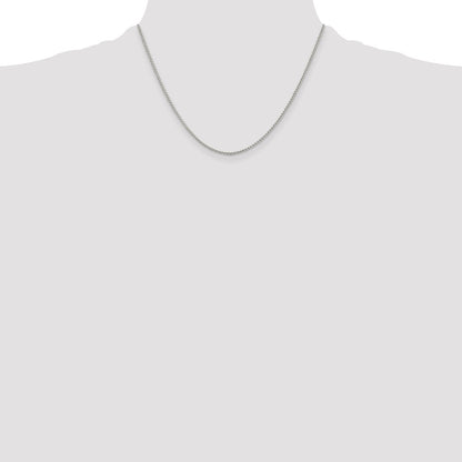 18 Inch Sterling Silver Rhodium-Plated 1.5mm Round Spiga Chain Necklace